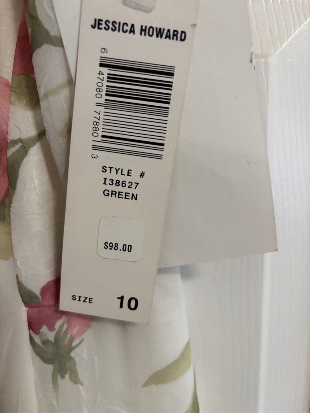 Jessica Howard Ivory Midi Dress with Pink Rose Print - Picture 2 of 4